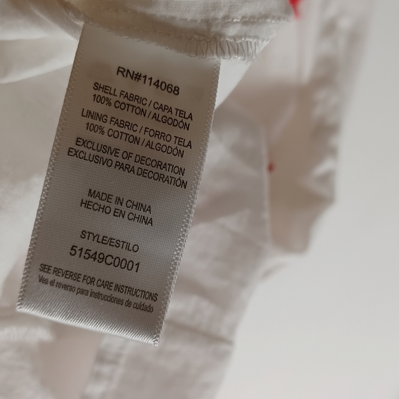 SPIRIT OF GRACE Arlaine Red Embroidered Lightning Bolt Print White Midi Dress M - Picture 8 of 10